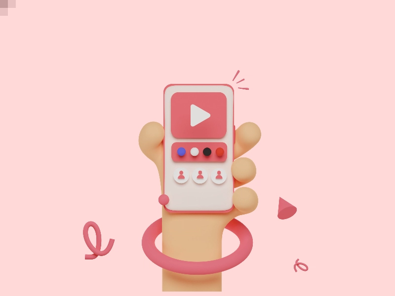 3d hand holding multimedia phone