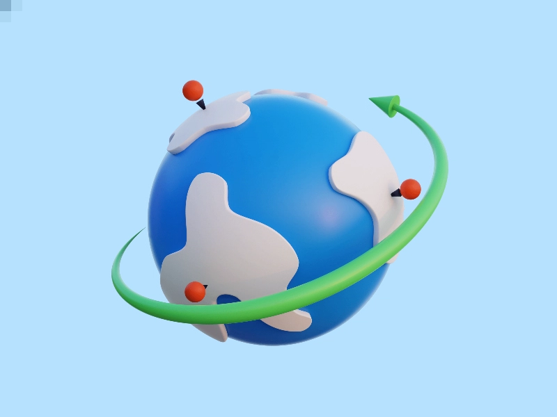 Round the cute 3d globe
