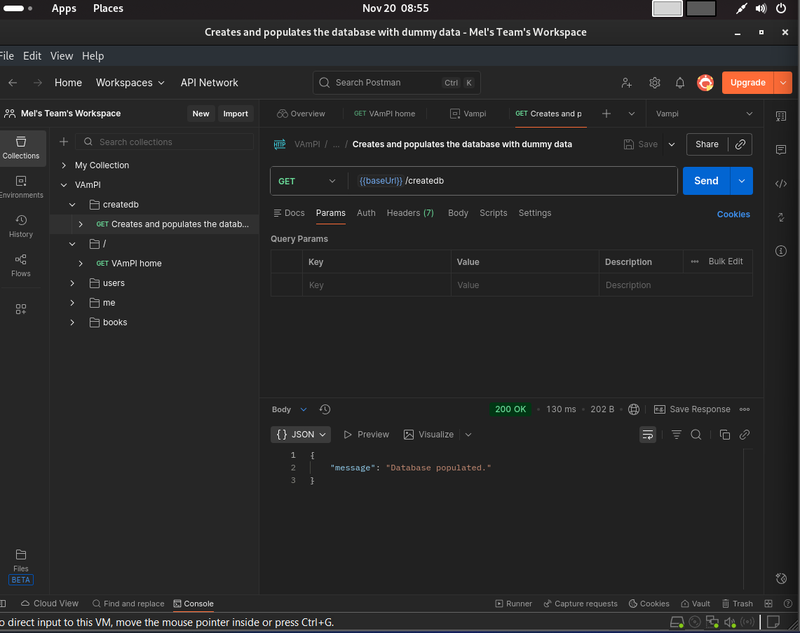 Populating the VAmPI DB with dummy data