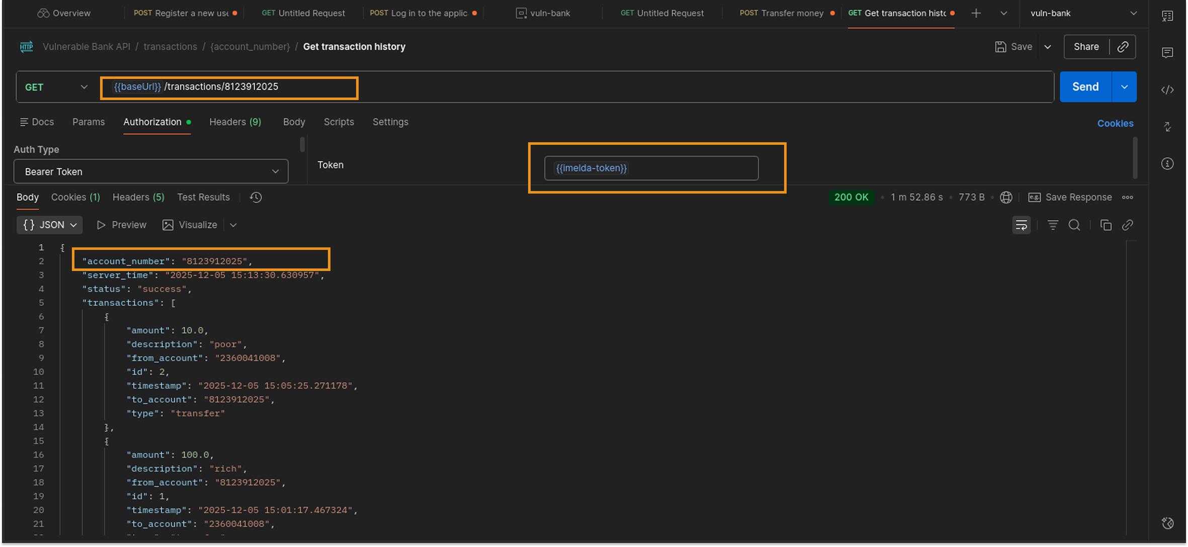 Imelda seeing Meli's Transaction history