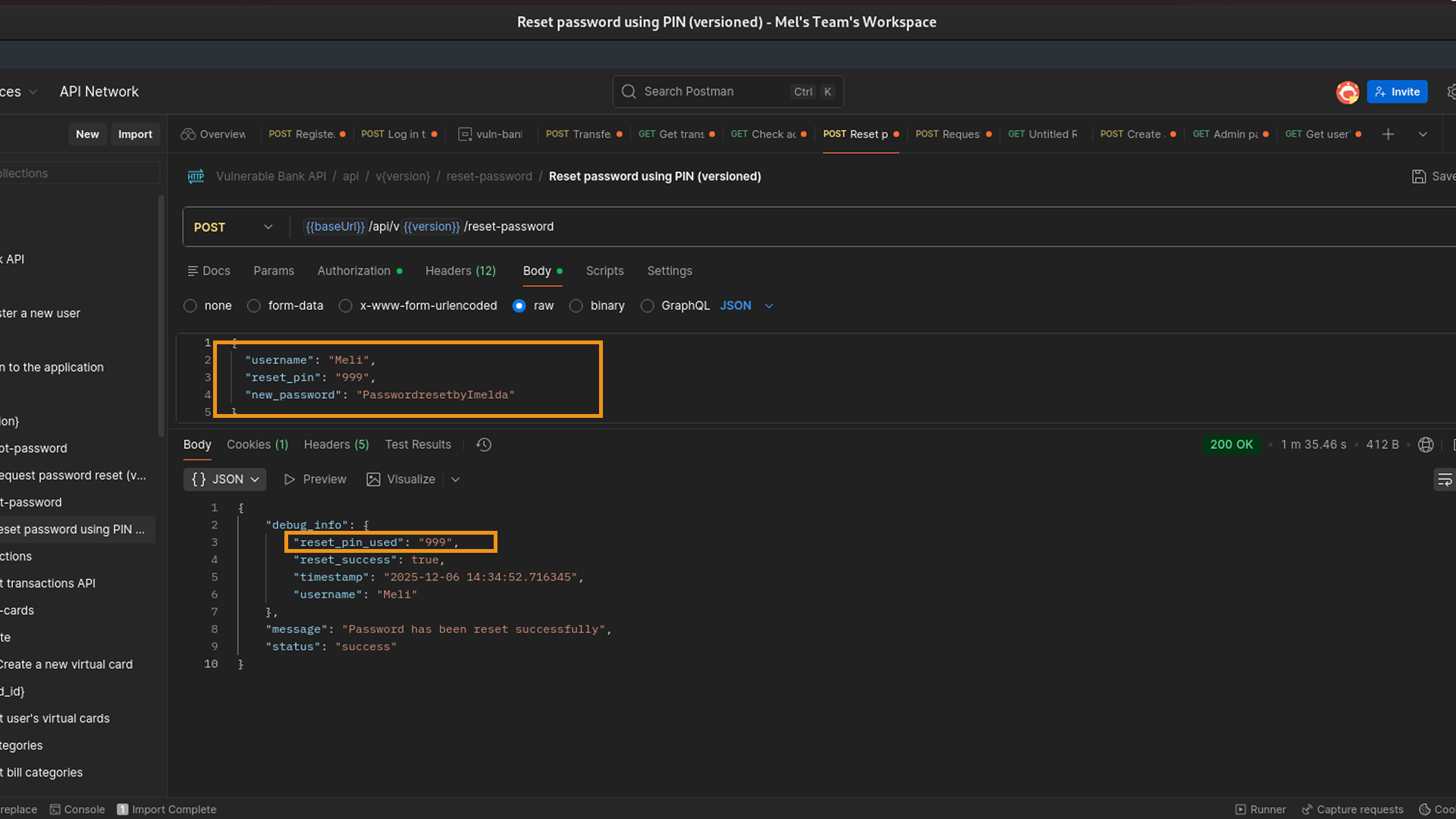 successful-password-reset for Meli as Imelda