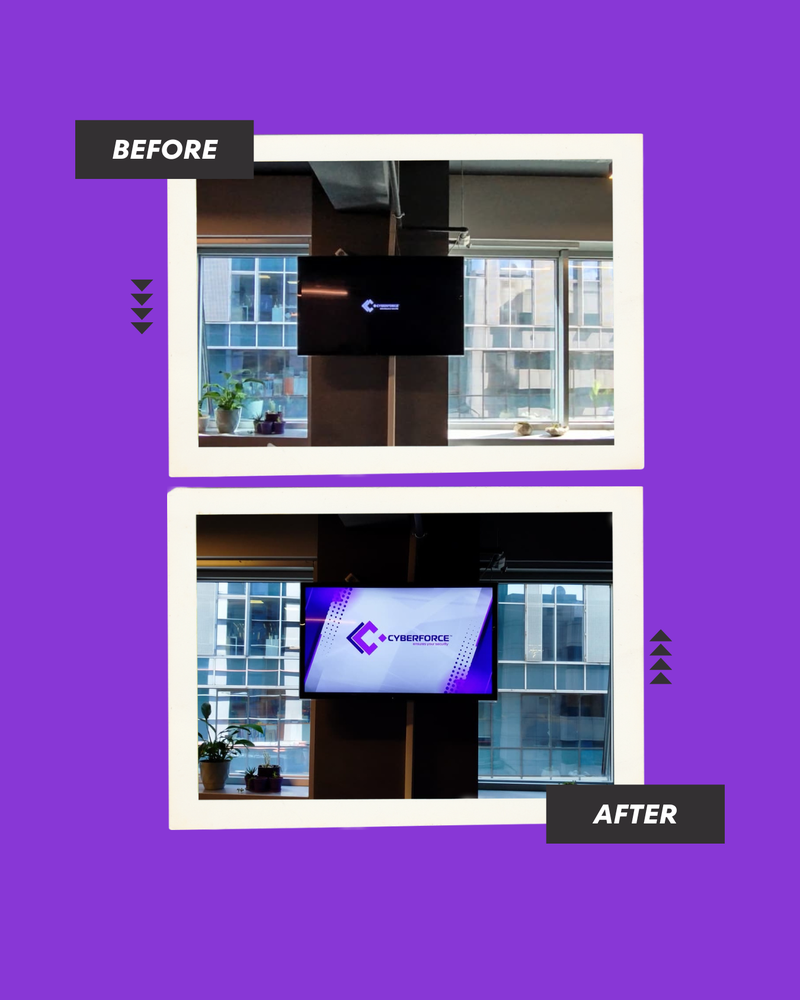 welcome screen before and after - cyberforce